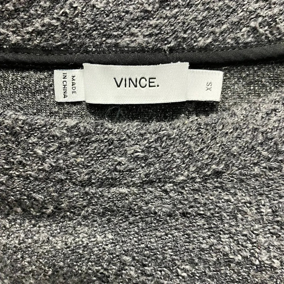 Vince‎ Textured Terry Raglan Side Zipper Sweatshirt Heather Black Gray Size XS - Picture 11 of 12